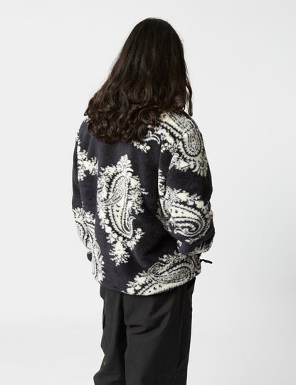 Jebson Fleecejacke (Paisley Big Print) – Schwarz/Squid Dark Blue
