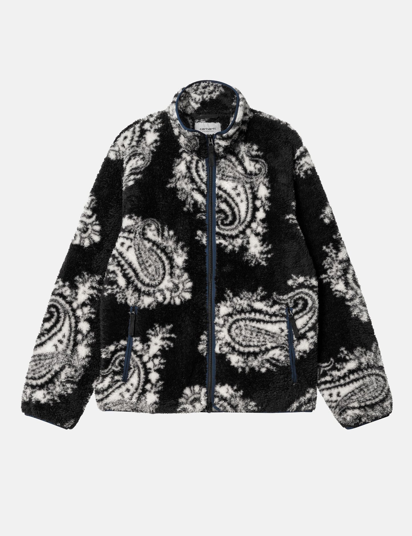 Jebson Fleecejacke (Paisley Big Print) – Schwarz/Squid Dark Blue