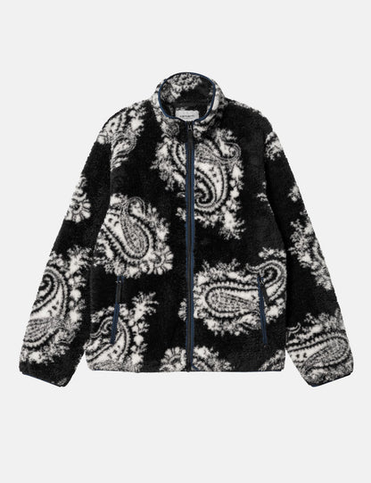 Jebson Fleecejacke (Paisley Big Print) – Schwarz/Squid Dark Blue