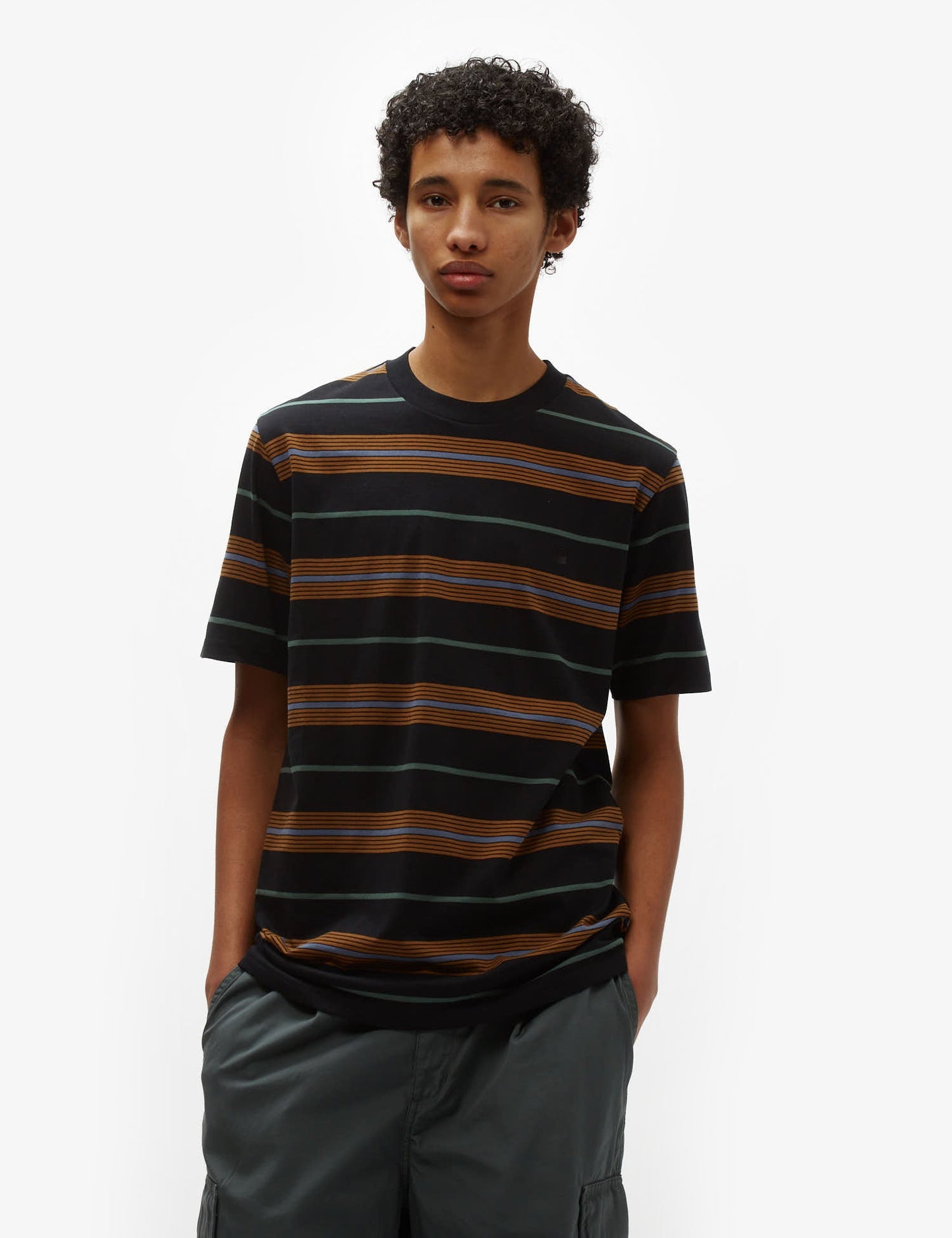 Haynes Gestreiftes T-Shirt - Schwarz
