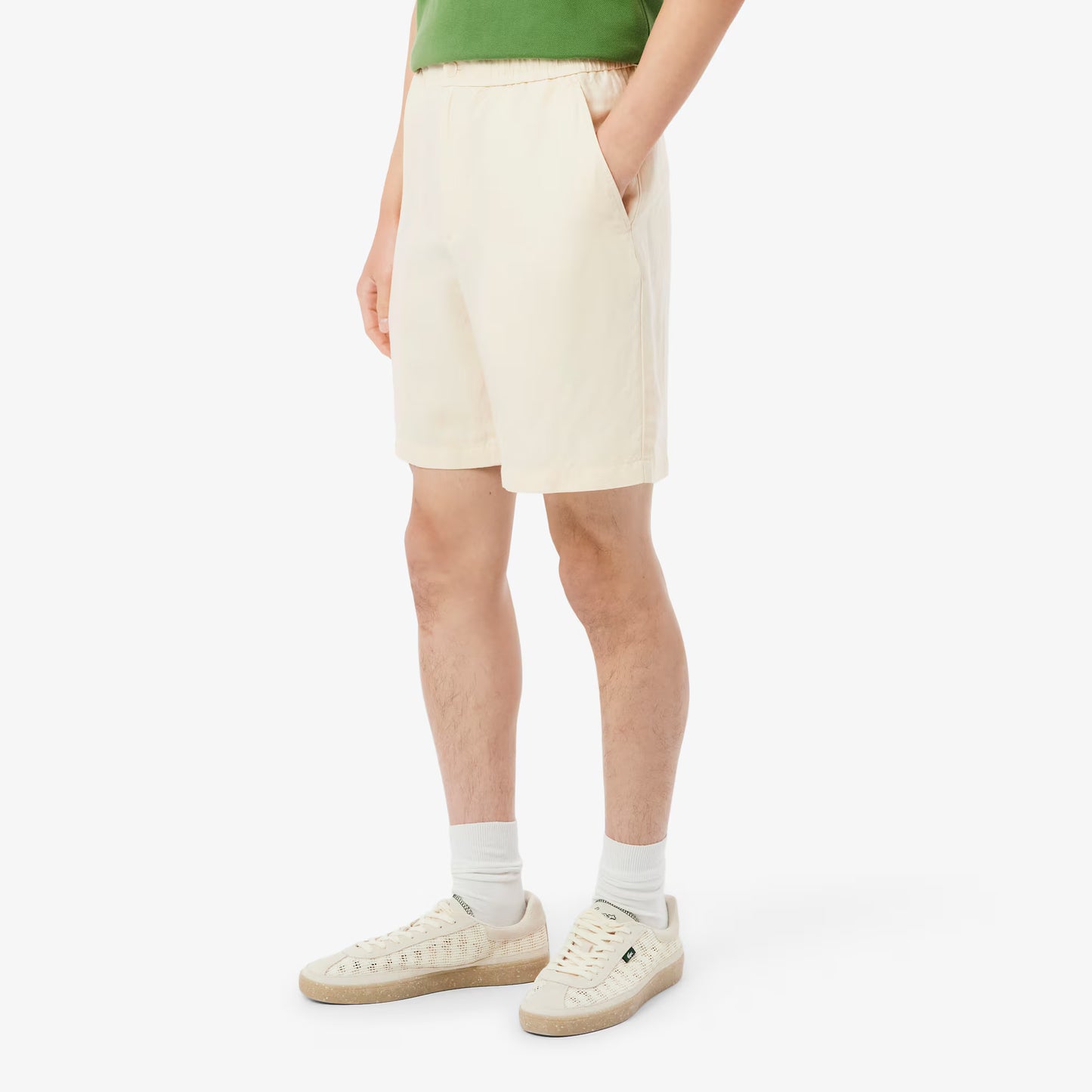 Regular Fit Twill-Shorts aus Leinenmischung