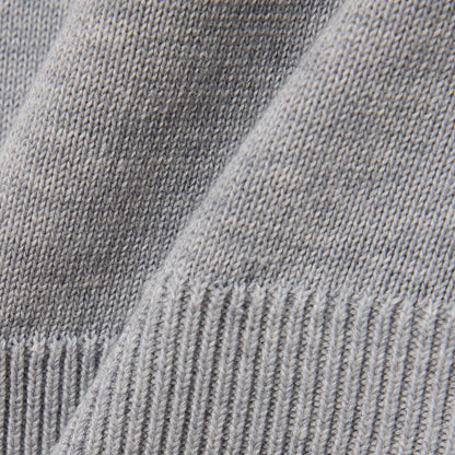 Zipped High Neck Cotton Sweater
