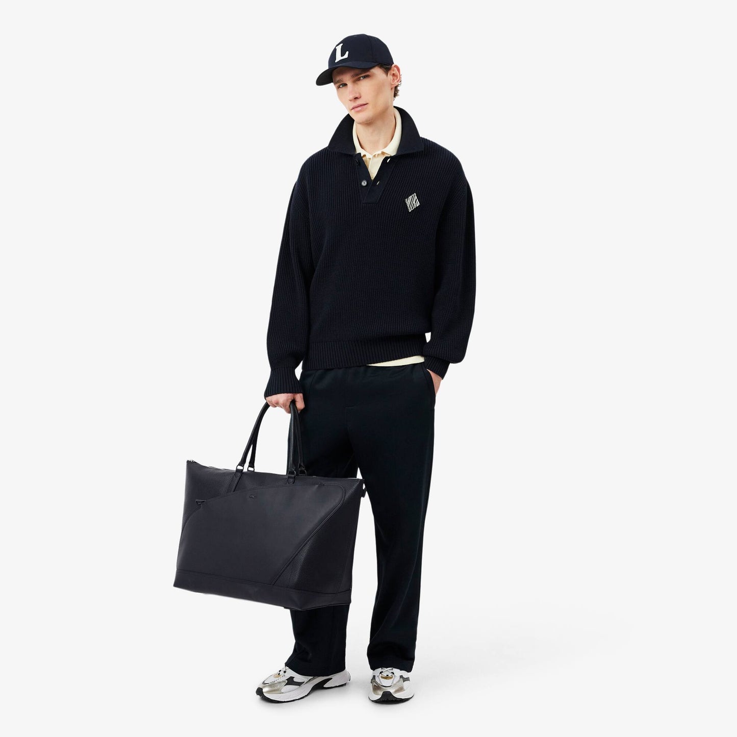 Club Lacoste Grain Leather Weekend Bag