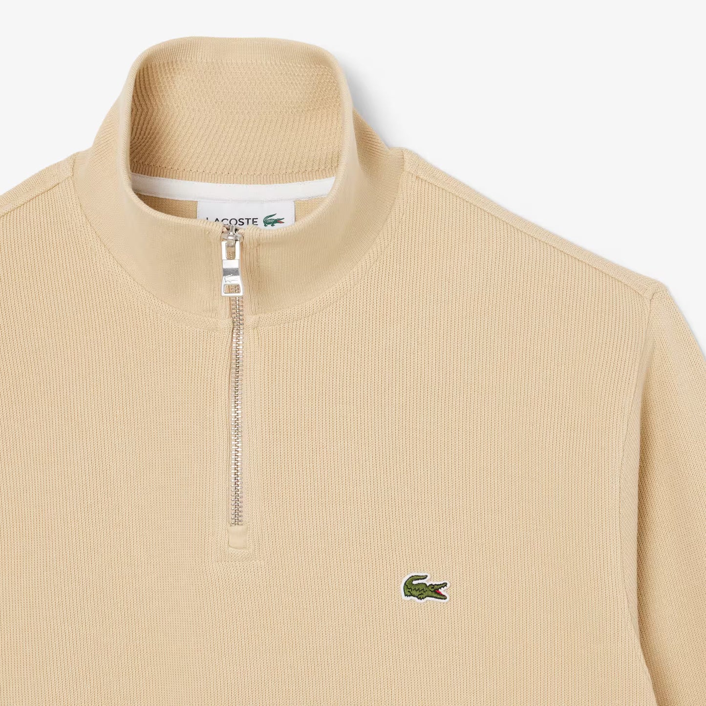 Zip-Up High Neck Interlock Sweatshirt