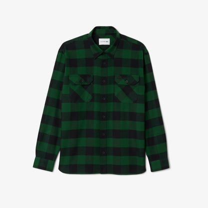 Oversized Baumwoll-Karo-Hemdjacke