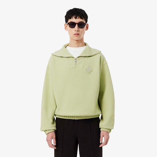 Sweatshirt aus Pikee mit Reißverschluss am Hals und lockerer Passform