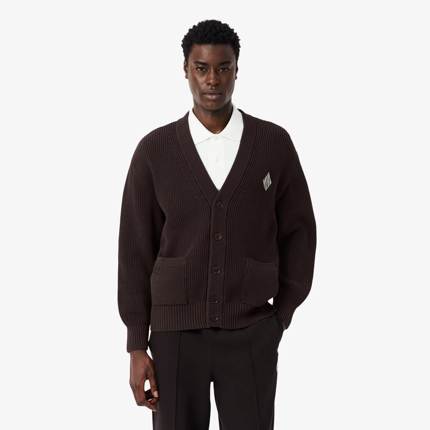 Relaxed Fit Ribbed Cotton Cardigan
