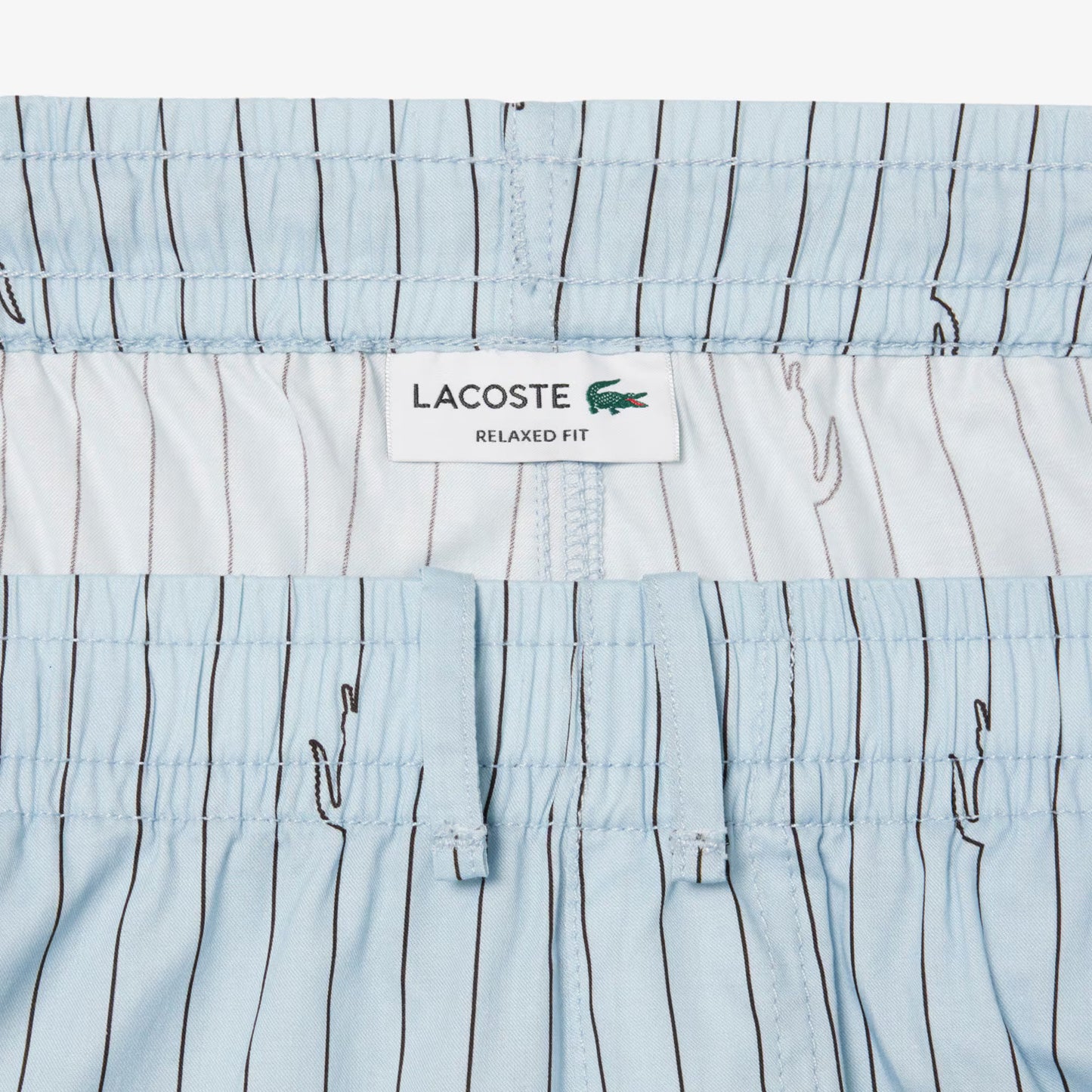 Crocodile Print Stripe Cotton Shorts