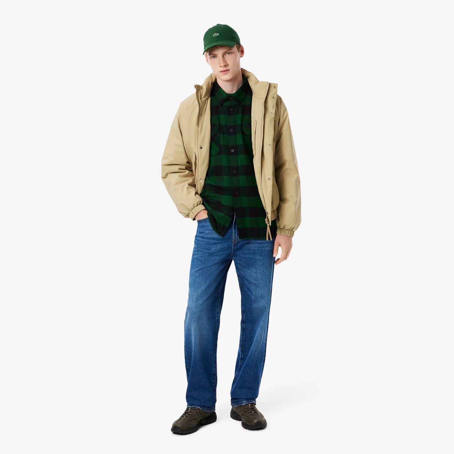 Oversized Baumwoll-Karo-Hemdjacke