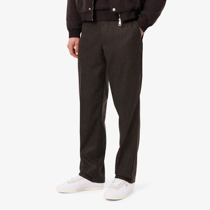 Straight Fit Chevron Wool Pants