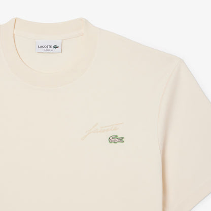 T-Shirt aus schwerem Jersey mit gestickter Signatur