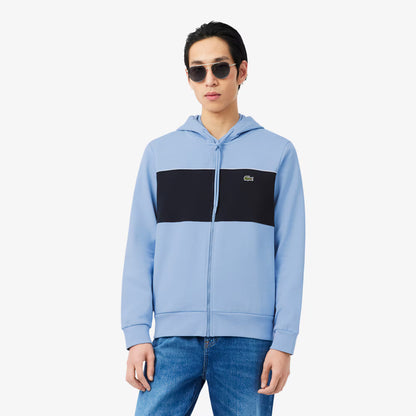 Colour-Block Zipped Hoodie