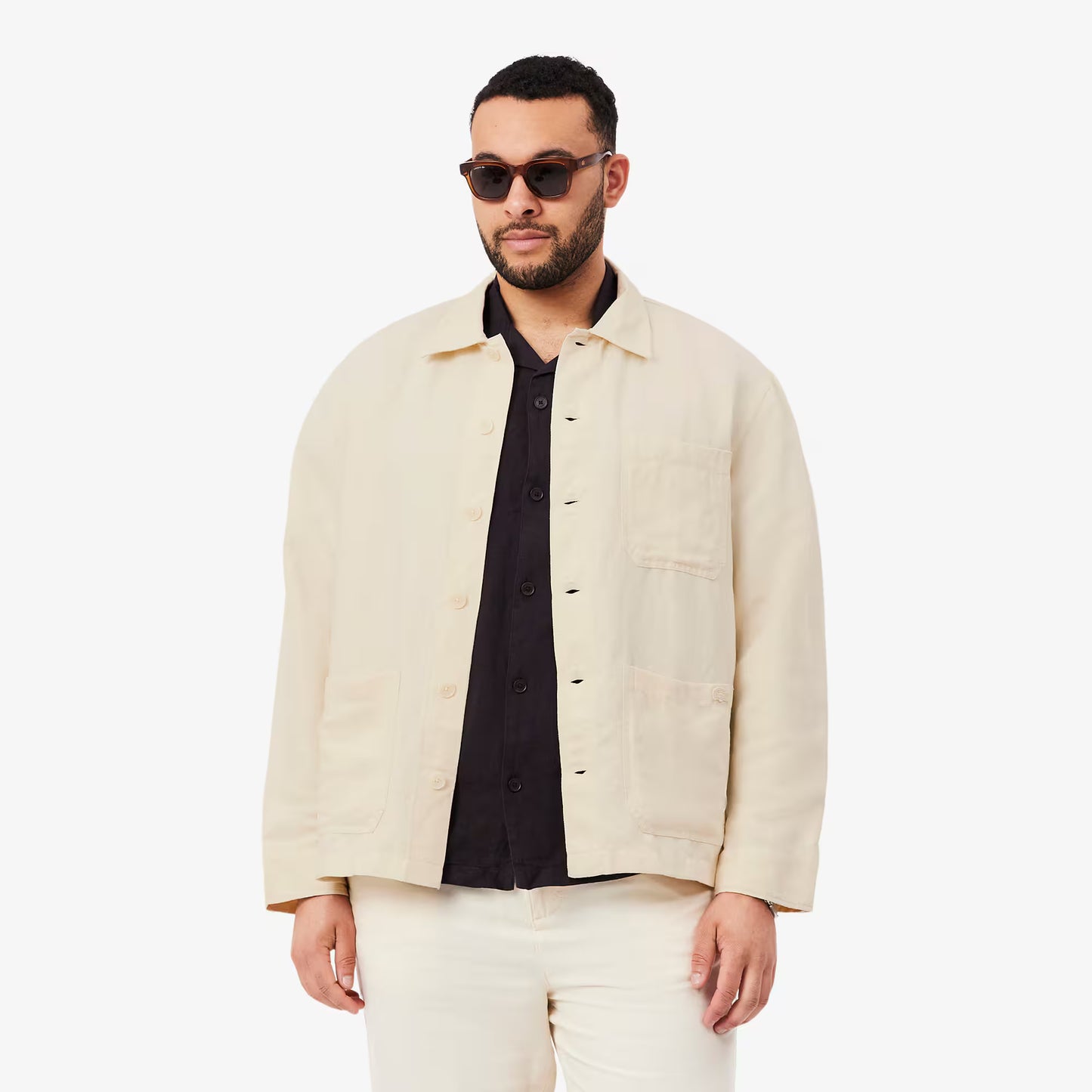 Leinenmischgewebe-Overshirt