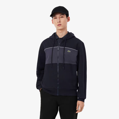 Colour-Block Zipped Hoodie
