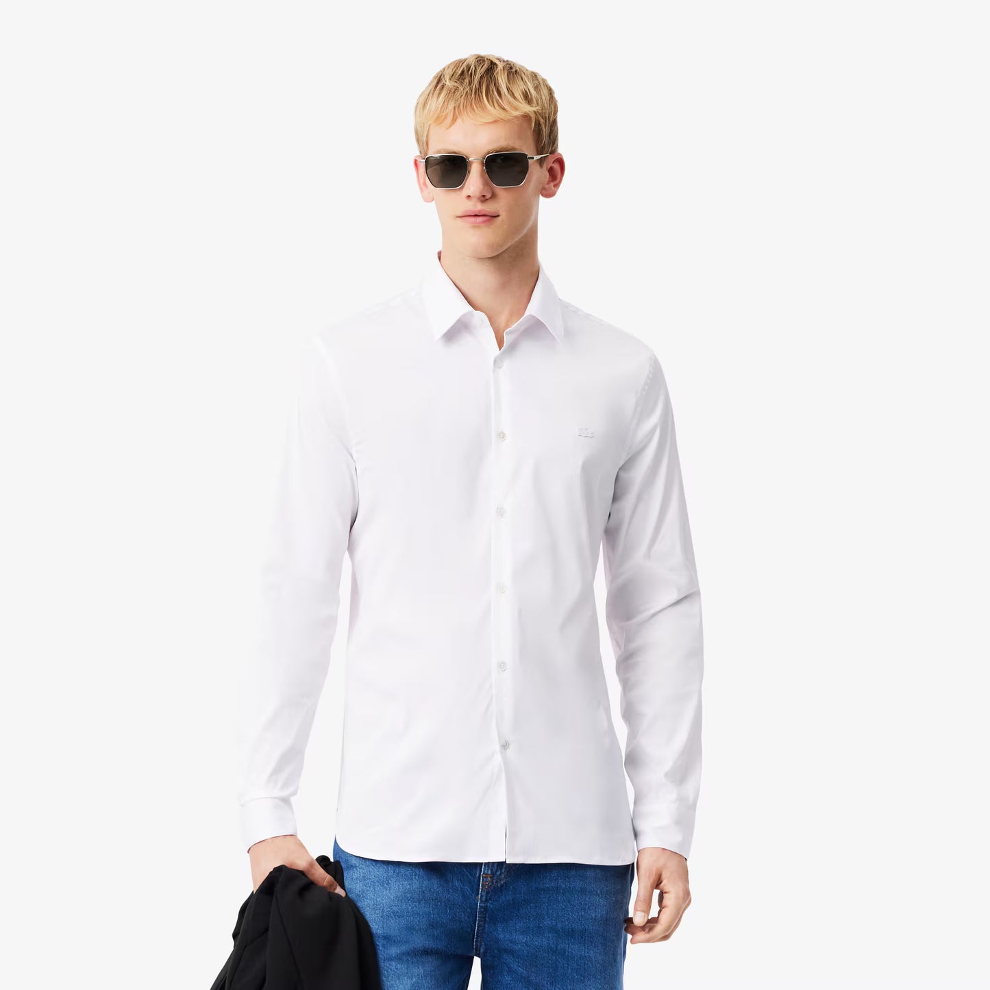 Slim-Fit-Hemd aus Stretch-Popeline