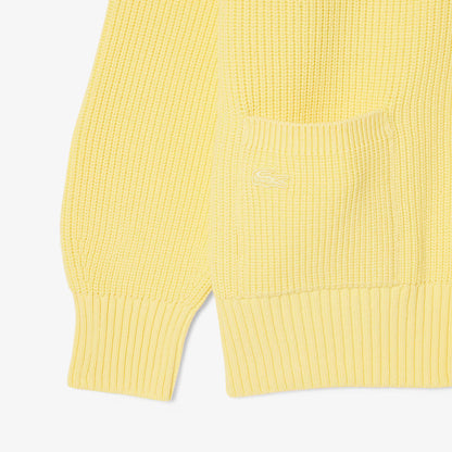 Relaxed Fit Ribbed Cotton Cardigan