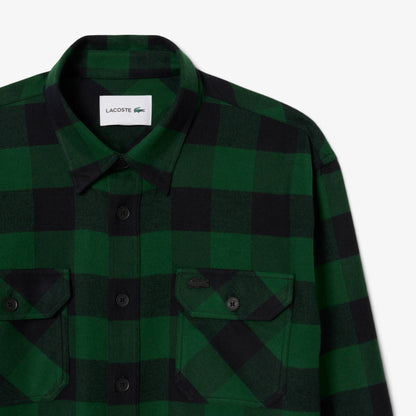 Oversized Baumwoll-Karo-Hemdjacke