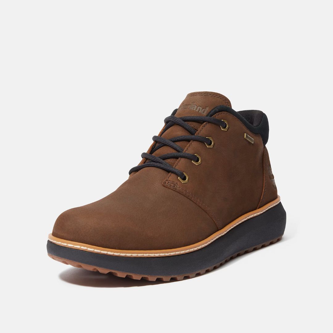 Hudson Road Mid Lace Waterproof Ankle Boots Dark Brown Nubuck